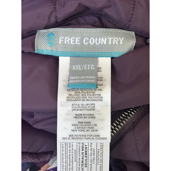 FREE COUNTRY Reversible 2 Looks in 1 Women's Vest Size XXL, Rich Plum, MSRP $70 - Picture 7 of 8